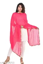 Solid Cotton Dupattas for Women ,Maroon & White, Pack of 2 