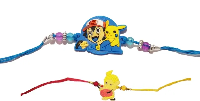 Synthetic Rakhi for Raksha Bandhan (Multicolor, Pack of 2)