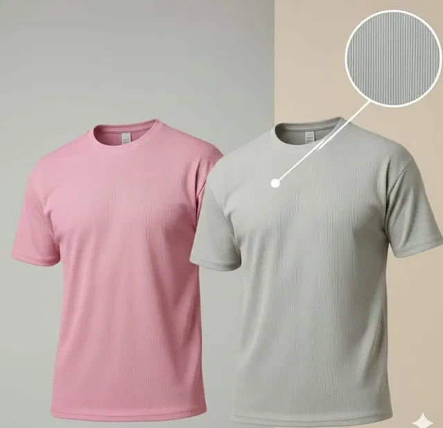 Polyester Round Neck T-shirt for Men, Multicolour, Pack of 2 (L)