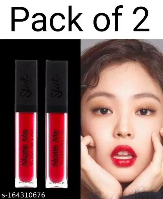 Matte Me Liquid Lipsticks (Red, Pack of 2)