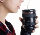 KS Camera Lens Coffee Mug with Plastic Lid 
