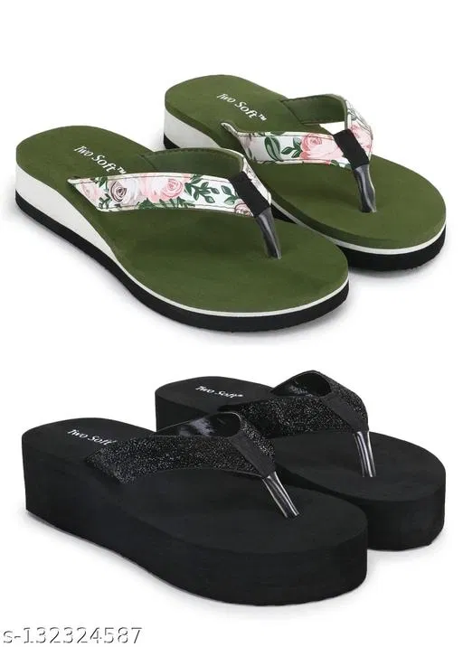 EVA Flip-flops for Women (Multicolor, 7) Pack of 2