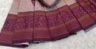 Litchi Silk Zari Embroidered Saree for Women, Lavender 