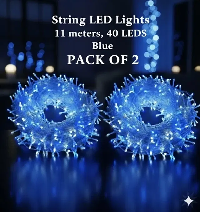 String LED Light (11 m, 40 Led ,Blue)(Pack of 2)