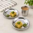 सिंपलहोम लाइटवेट स्टील क्वार्टर प्लेट, 8'', 2 का पैक