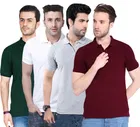 Polo Solid Cotton Blend T-shirts Pack of 4 for Men 