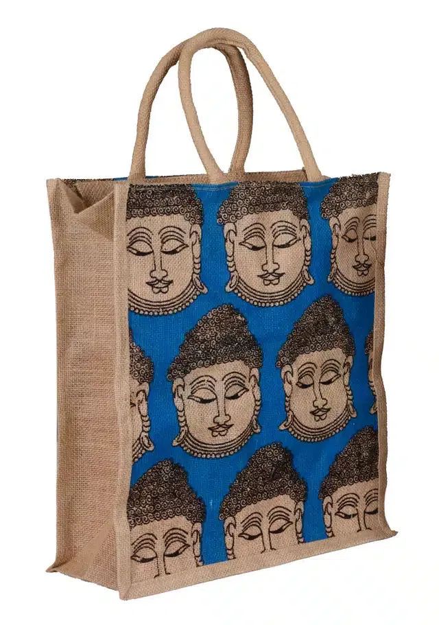 Jute Vegetable Shopping Bag (Blue)