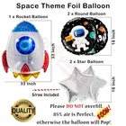 5 Pcs Birthday Space Theme Decorations Foil Blue Balloon