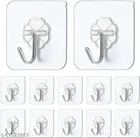 Plastic Wall Hooks (Silver Pack of 12)