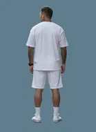 Polyester Printed Co-Ord Set for Men, White 