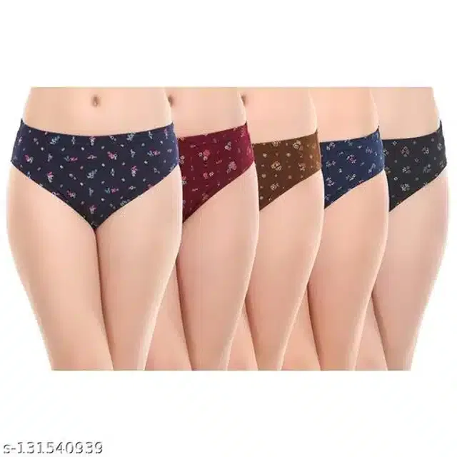 Cotton Briefs for Women (Multicolor, M) (Pack of 5)