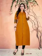 Cotton Blend Solid Kurti for Women 
