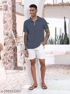 Cotton Blend T-shirt for Men, Blue 