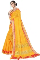 कनूड़ा प्रिंट्स फैंसी विमेंस पनेतर गोटा नेट साड़ी 