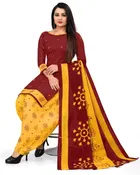 Cotton Suit Fabric with Dupatta for Women 