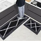 Alaqsa Kitchen & Room Cotton Diamond Shape Runner & Mat 15x47 inch/15x23 inch (Pack of 2)