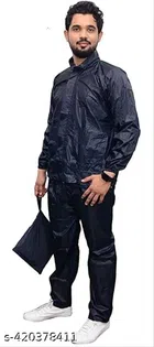 Plastic Raincoat for Men (Black, Free Size)