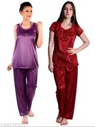 Satin Nightsuit Set for Women 