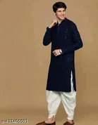 Chikankari Mandarin Neck Kurta for Men 