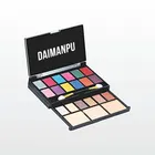 Combo of Eye Shadow Palette with 4 Pcs Lipsticks, 5 Pcs Makeup Brushes, 1 Set Blenders & Eyeliner 