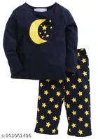 Hosiery Cotton Full Sleeves T-Shirt with Pant Clothing Set for Kids 