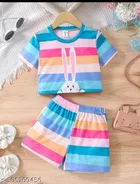 Hosiery Cotton Printed Clothing Set for Kids, Multicolor 