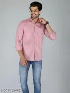 Polycotton Solid Shirts for Men, Coral 