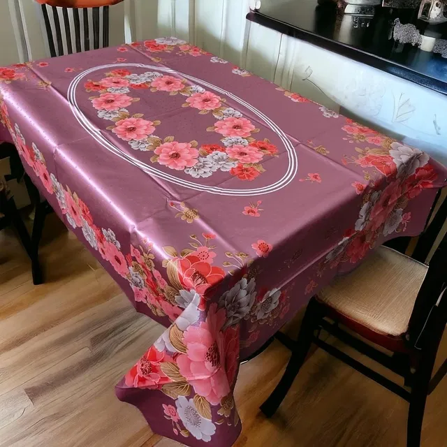 PVC Printed 4 Seaters Table Cover (Multicolor, 40x60 inches)