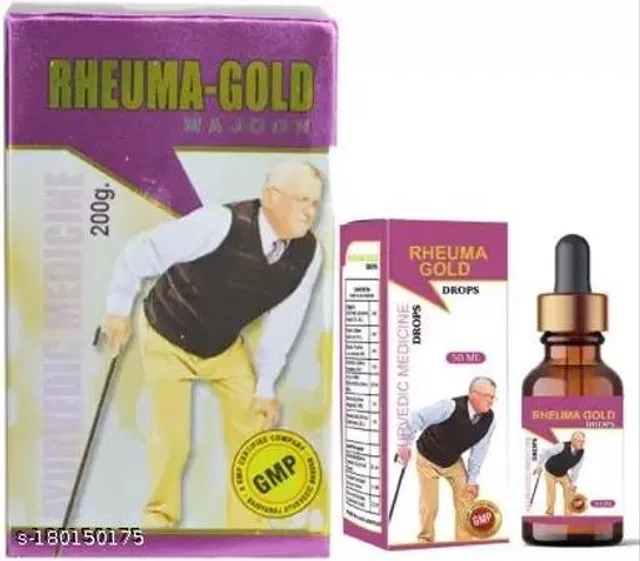 Baidyaraj Ayurvedic Bhavan Rheuma Gold Majon Chyavanprash & Rheuma Gold Drop (200Gm) (30 Ml ) Pack Of 2 Gel (200 G)