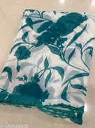 Georgette Printed Saree for Women, Sky Blue 