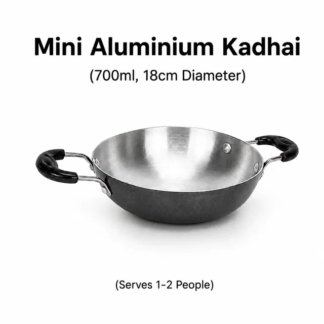 SimpleHome Mini Aluminium Kadhai 700 ml, 18cm