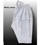 Cotton Blend Solid Ankle Length Legging for Women (White, M)