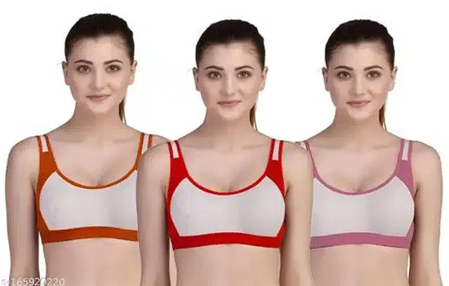 Hosiery Non Padded Bra for Women (Multicolor, 36B) (Pack of 3)