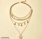 Trendy Urbanic Layered Minimal Necklace With Stone for Girls And Women