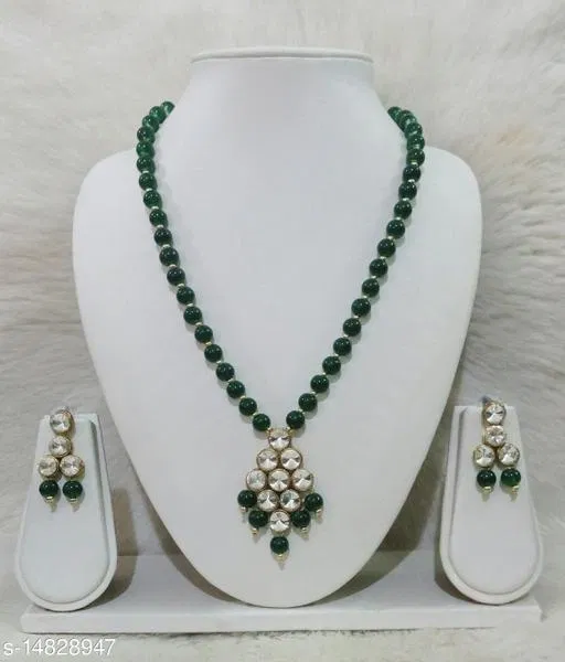 Beautiful Kundan Necklace Set for Women & Girls, Green