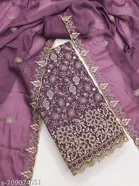 Embroidered Floral Georgette Punjabi/All Over Suits Semi-Stitched Suits 