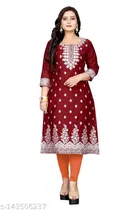 Chanderi Silk Printed Kurti for Women 