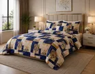 Simple Home 120TC Geometry Queen Bedsheet 88x96inch Multicolor