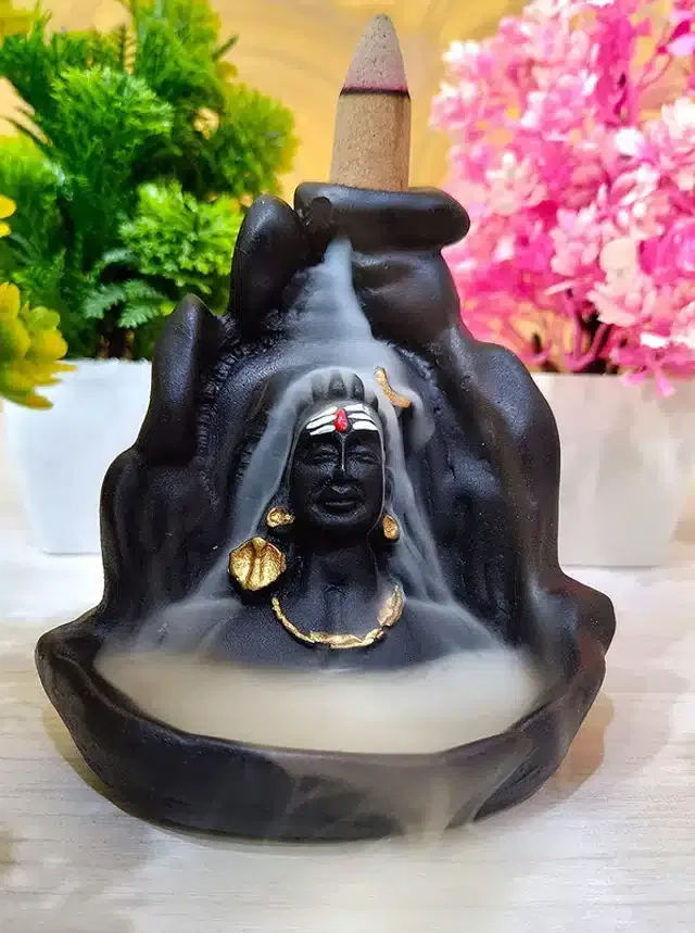 Polyresin God Mahadevji Idol (Black, 10 cm)