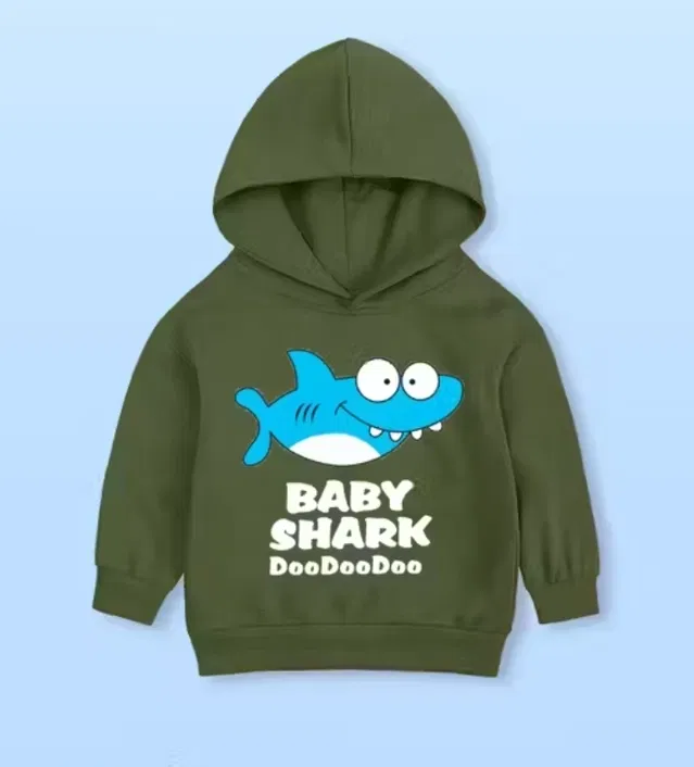Light Fleece Printed Hoodie for Kids (Olive, 9-10 Years)