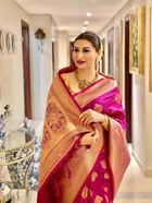Silk Woven Design Saree for Women, Pink 