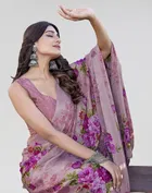 Chiffon Printed Saree for Women 