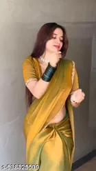 Georgette Embroidered Saree For Women, Yellow