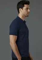 Cotton Blend Polo Neck T-shirt for men, Navy Blue 