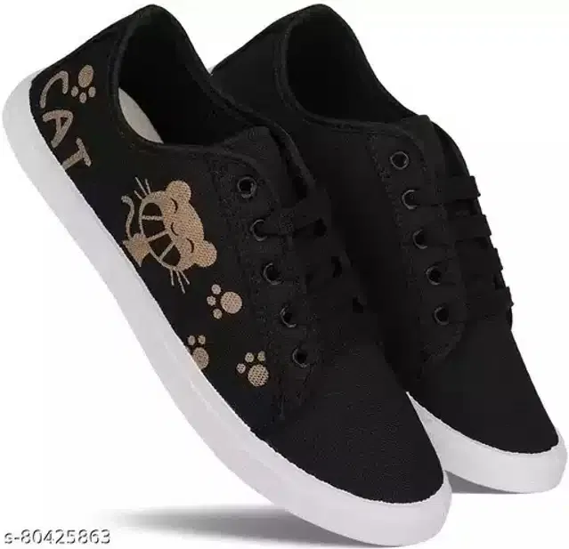 Casual Shoes for Women (Black, 5)