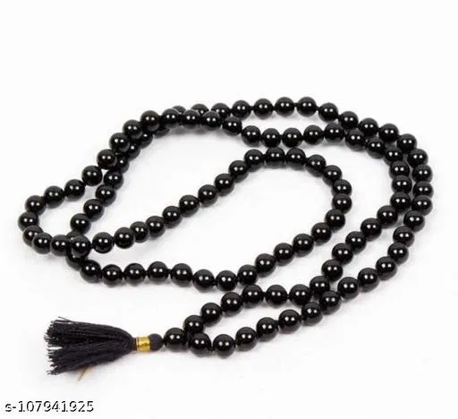Agate Mala Stone Chain for Men (Black)