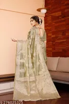 Organza Zari Woven Saree for Women 