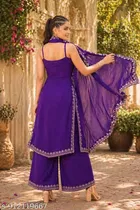 Embroidery Kurta Plazzo Set With Dupatta for Women 