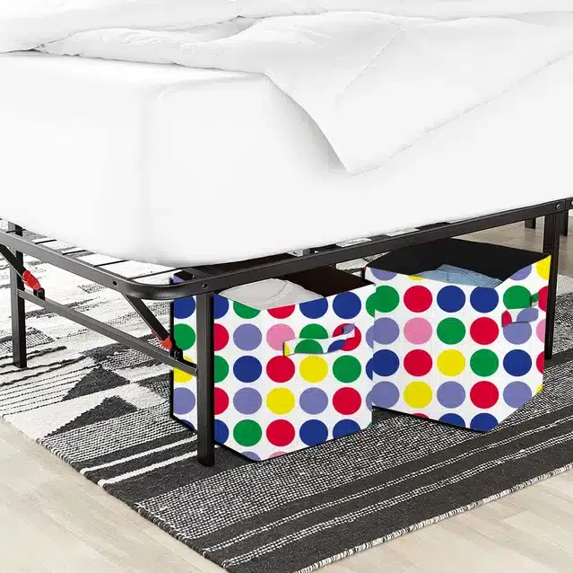 PVC Printed Multipurpose Storage Box (Multicolor, Pack of 2)