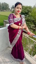 Georgette Saree for Women, Wine 
